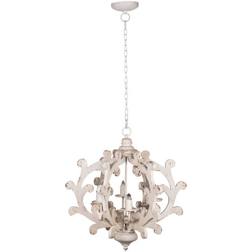 Country 25 inch Vintage White Chandelier Ceiling Light