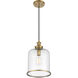 Vintage 1 Light 10.25 inch Natural Brass Pendant Ceiling Light