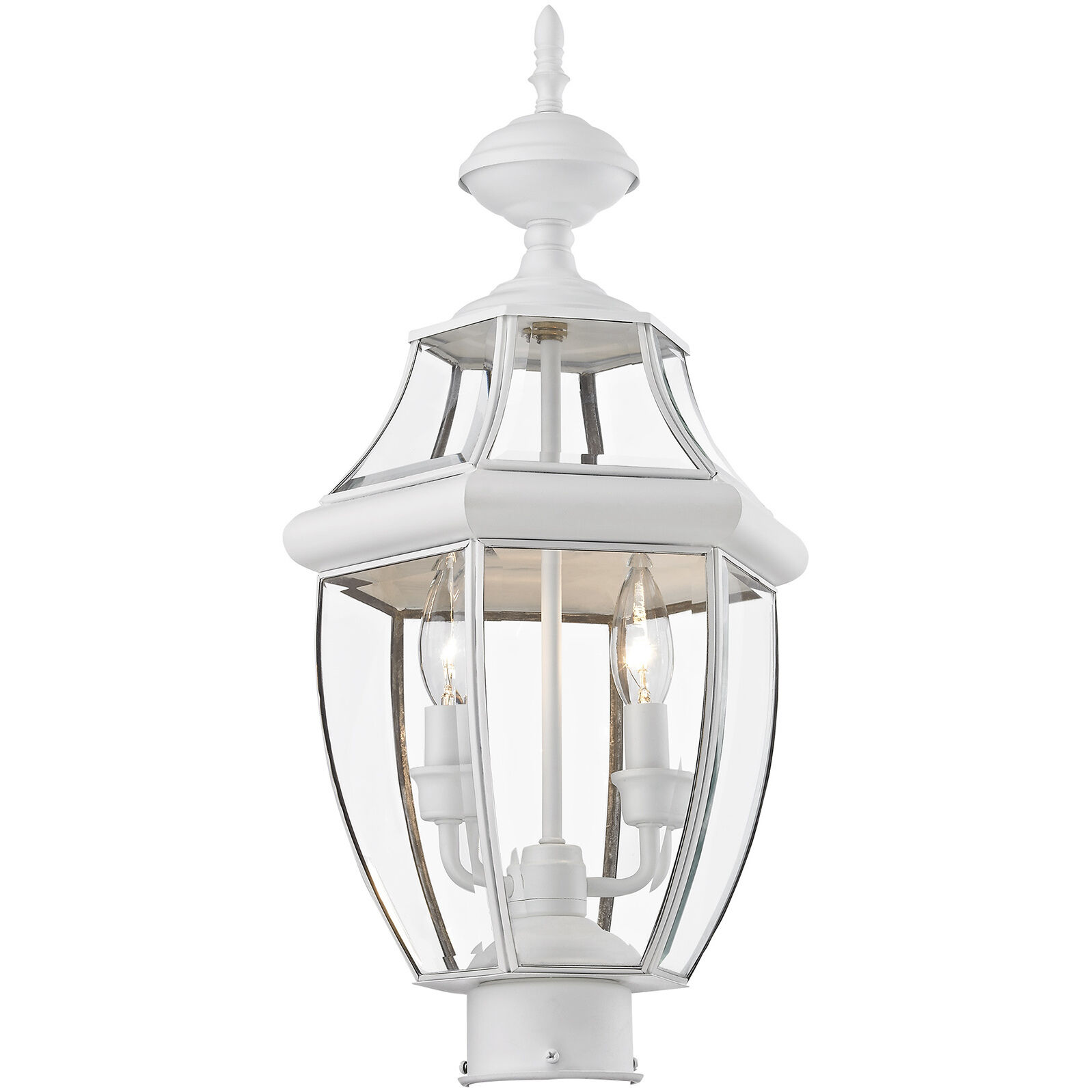 Monterey 2 Light 22 inch White Outdoor Post Top Lantern