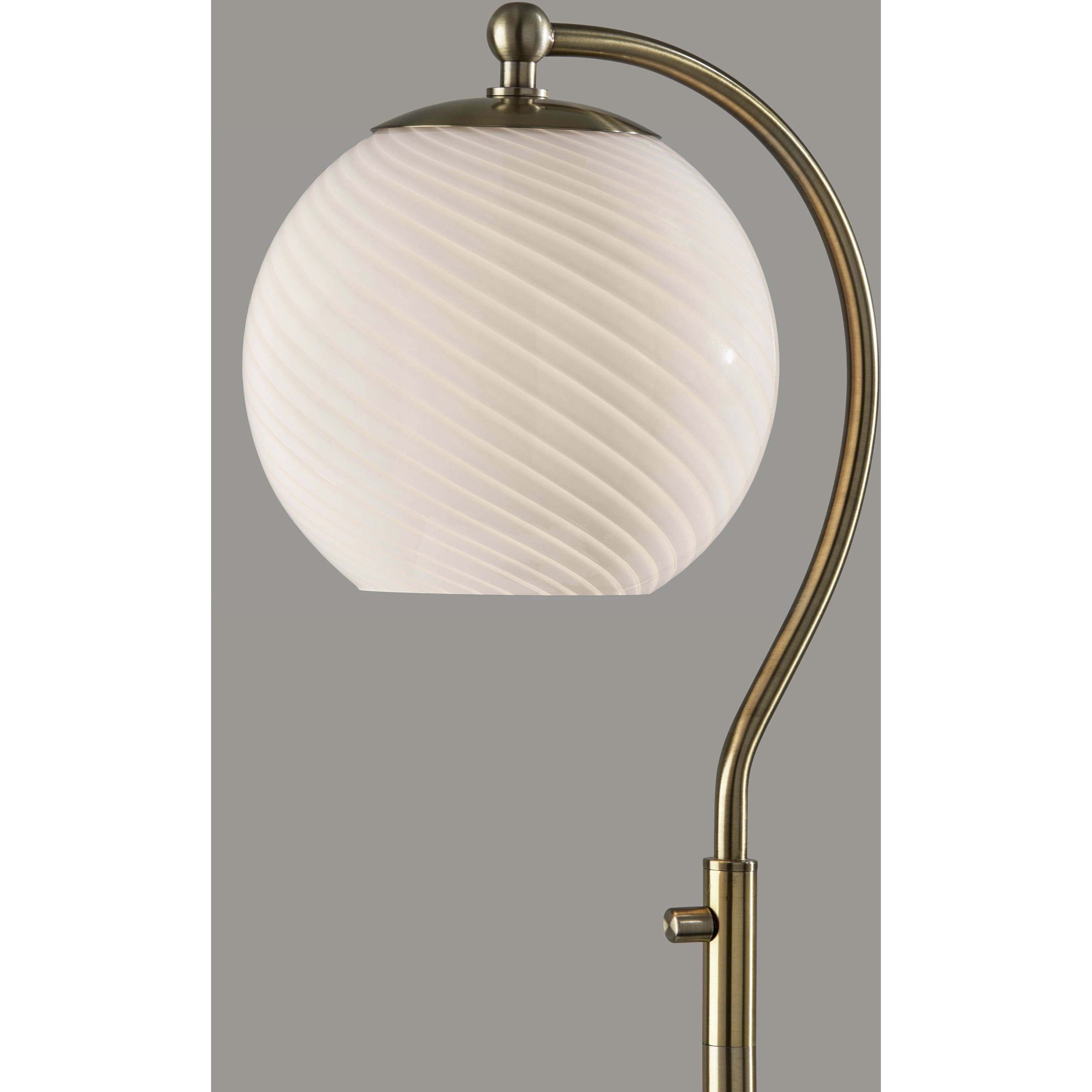 Swirl 58.75 inch 60.00 watt Antique Brass Floor Lamp Portable Light