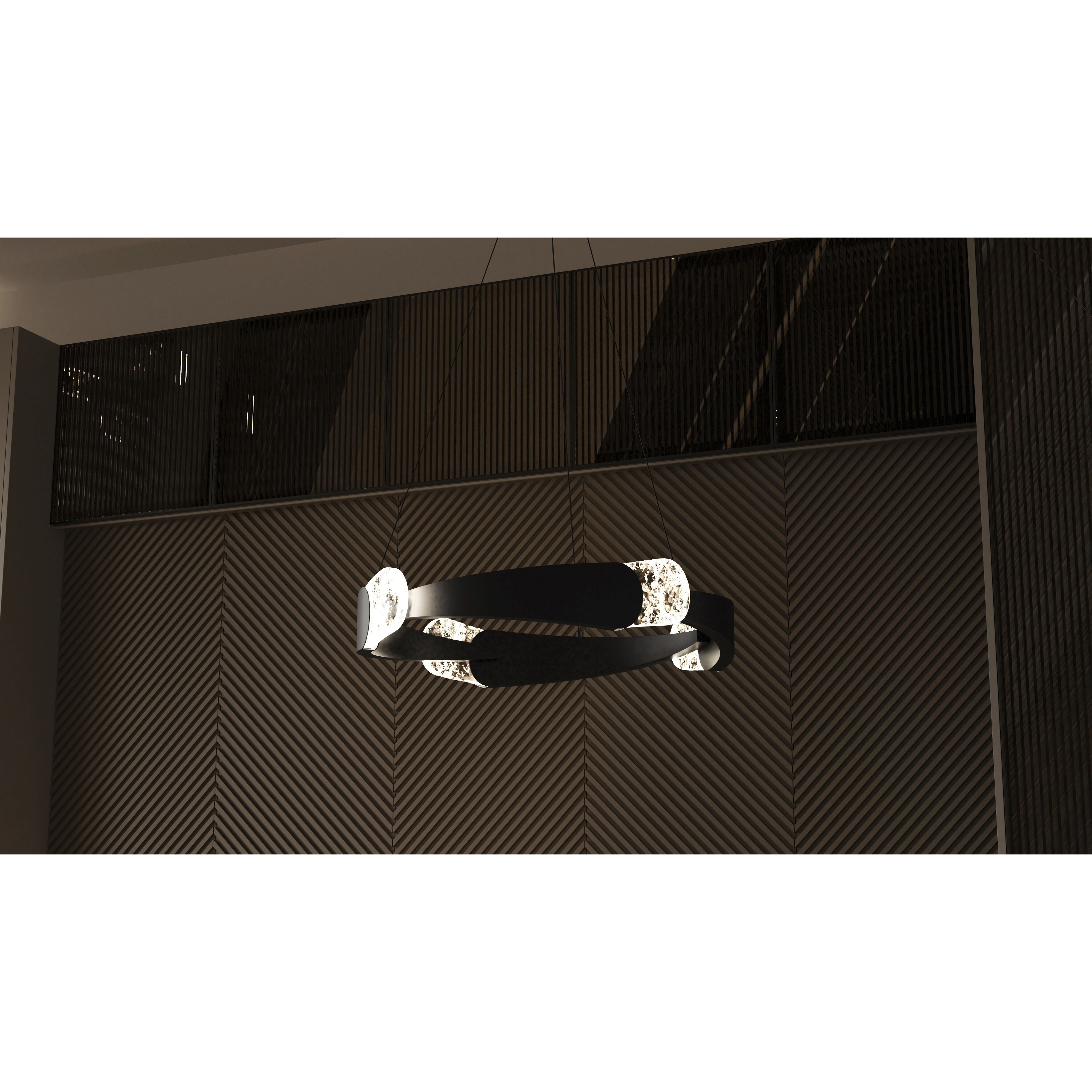 Saffron LED 24 inch Matte Black Pendant Ceiling Light, Large