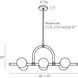 Harrison 6 Light 42 inch Antique Brass Linear Chandelier Ceiling Light