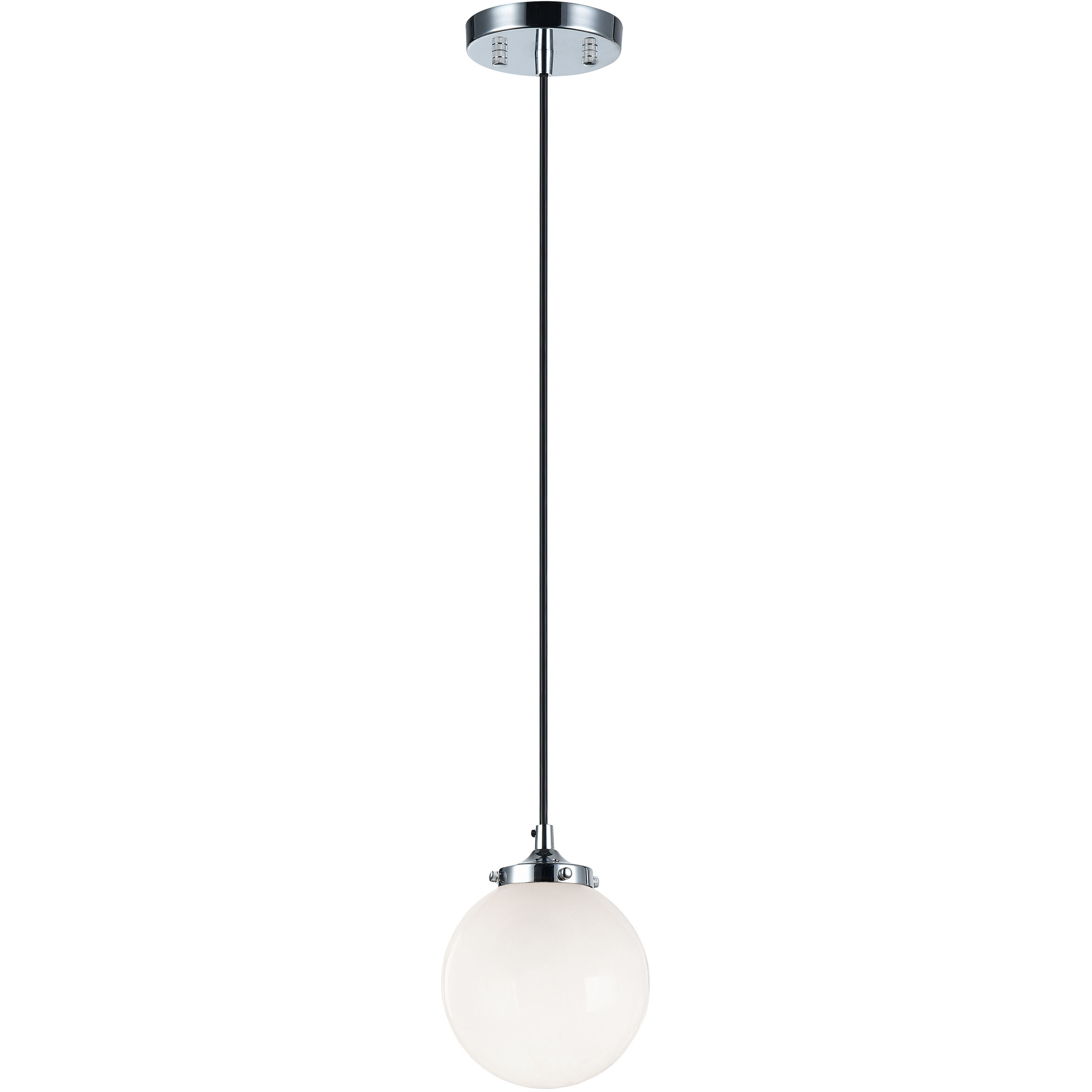The Bougie 1 Light 5.88 inch Chrome Pendant Ceiling Light in Chrome and Opal Glass