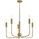 Austen 5 Light 28.25 inch Lacquered Brass Chandelier Ceiling Light