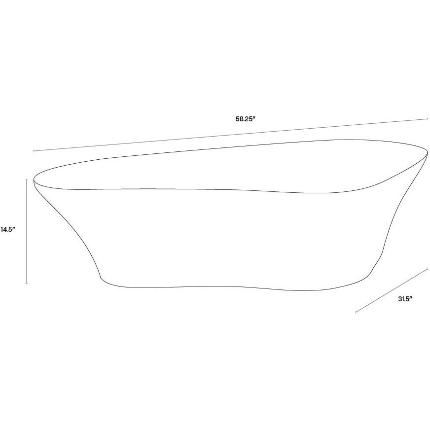 Dali 58.25 X 31.5 inch White Outdoor Coffee Table