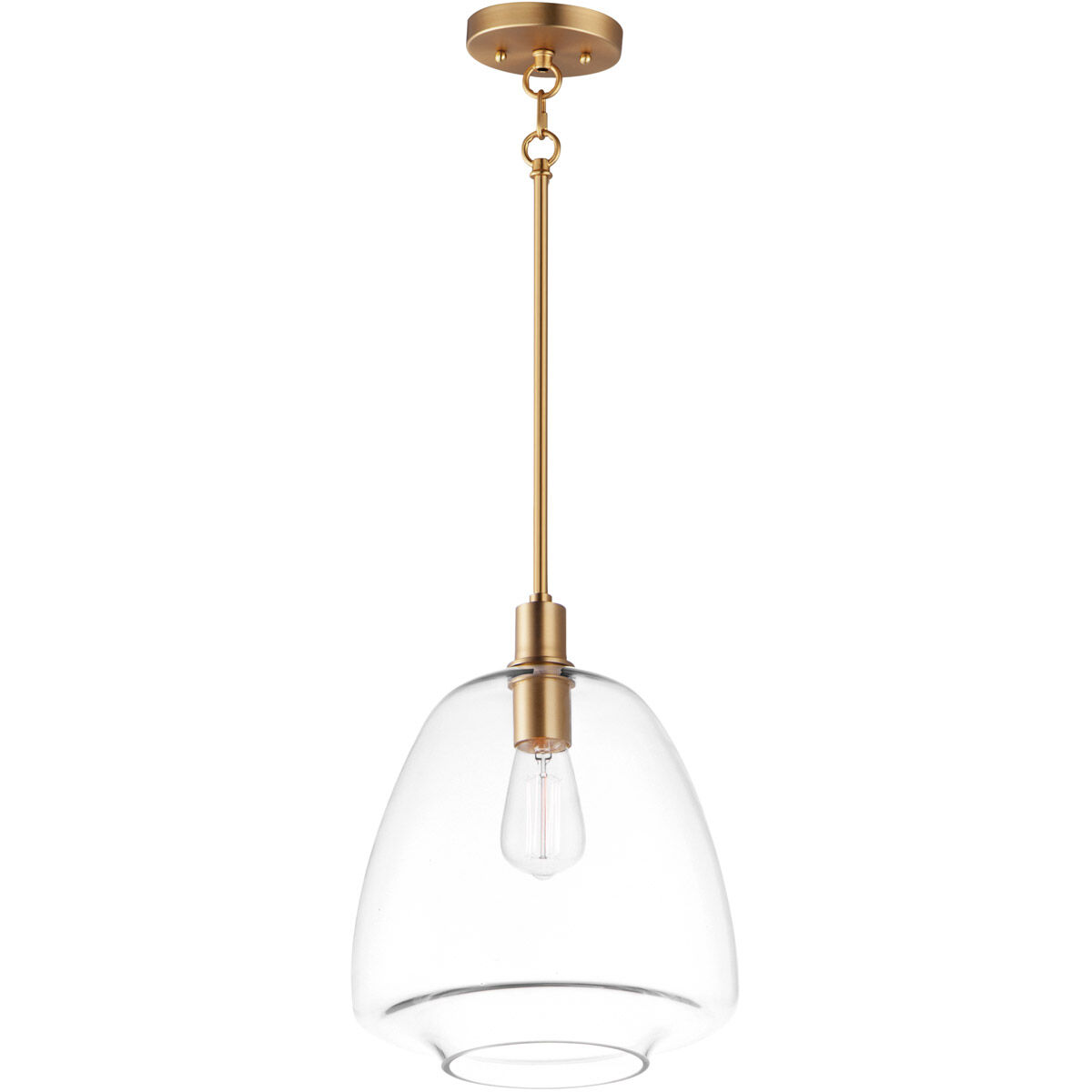 Babylon 1 Light 11.5 inch Satin Brass Single Pendant Ceiling Light