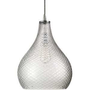 Cut Glass Curved 1 Light 13 inch Clear Glass Pendant Ceiling Light
