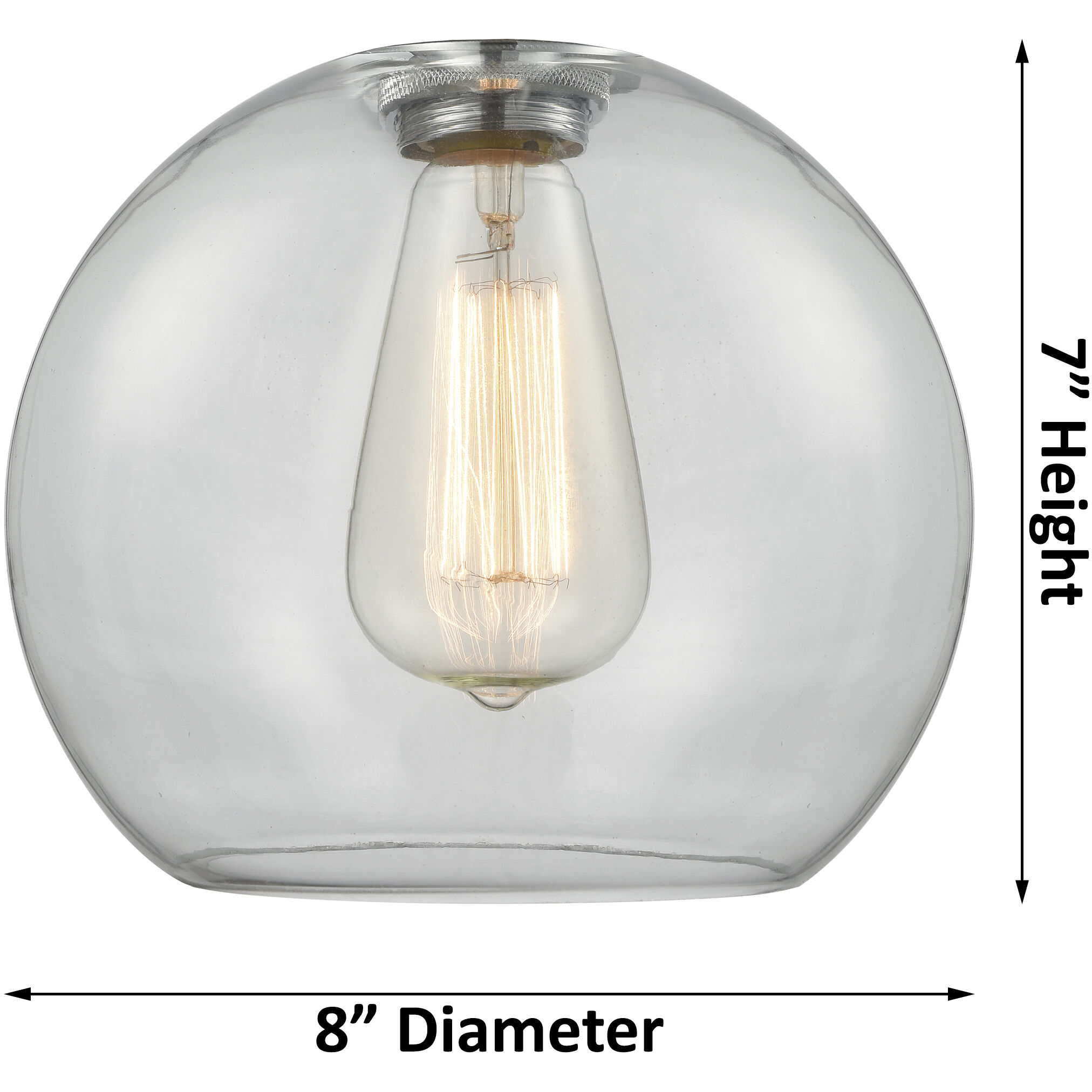 Crown Point 1 Light 8 inch Polished Nickel Flush Mount Ceiling Light in Clear Glass