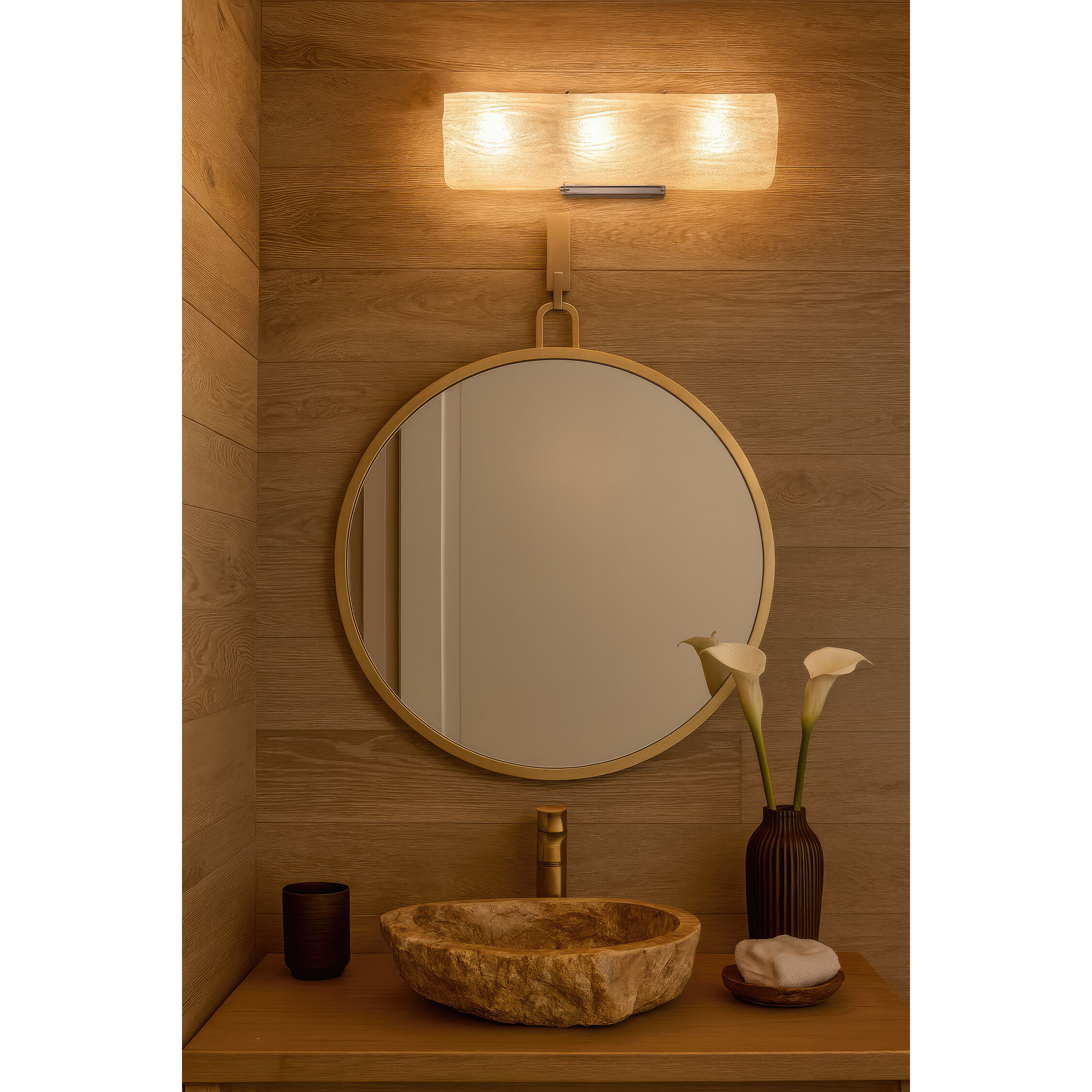 Stopwatch 33.25 X 30 inch Gold Accent Mirror, Varaluz Casa