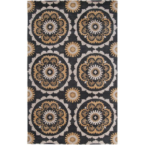 Mosaic 156 X 108 inch Black and Yellow Area Rug, Wool