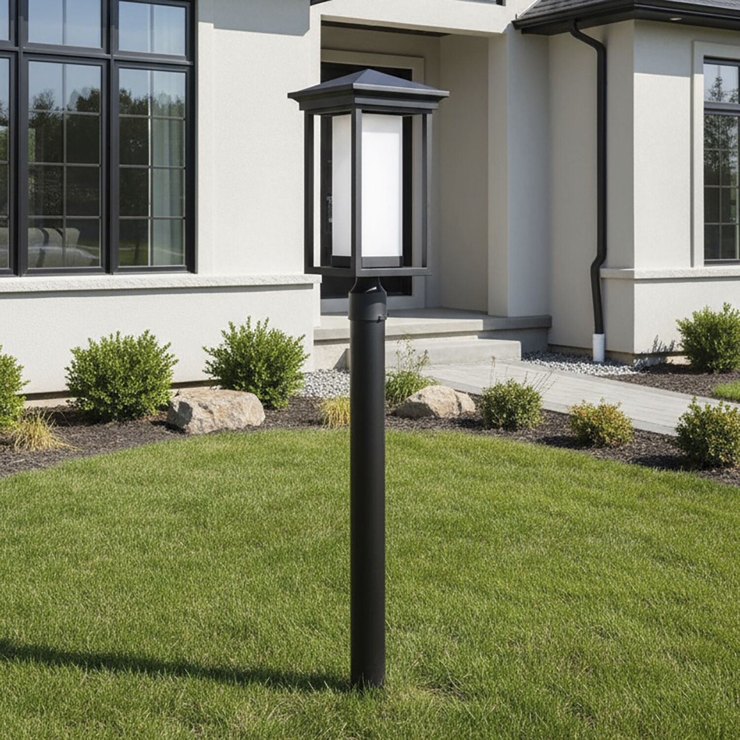 Overbrook LED 20 inch Black Outdoor Post Lantern