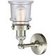 Franklin Restoration Small Canton LED 6 inch Brushed Satin Nickel Semi-Flush Mount Ceiling Light in Seedy Glass, Franklin Restoration