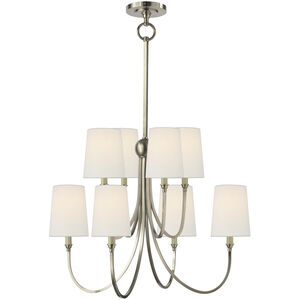 Thomas O'Brien Reed 8 Light 27 inch Antique Nickel Chandelier Ceiling Light, Large