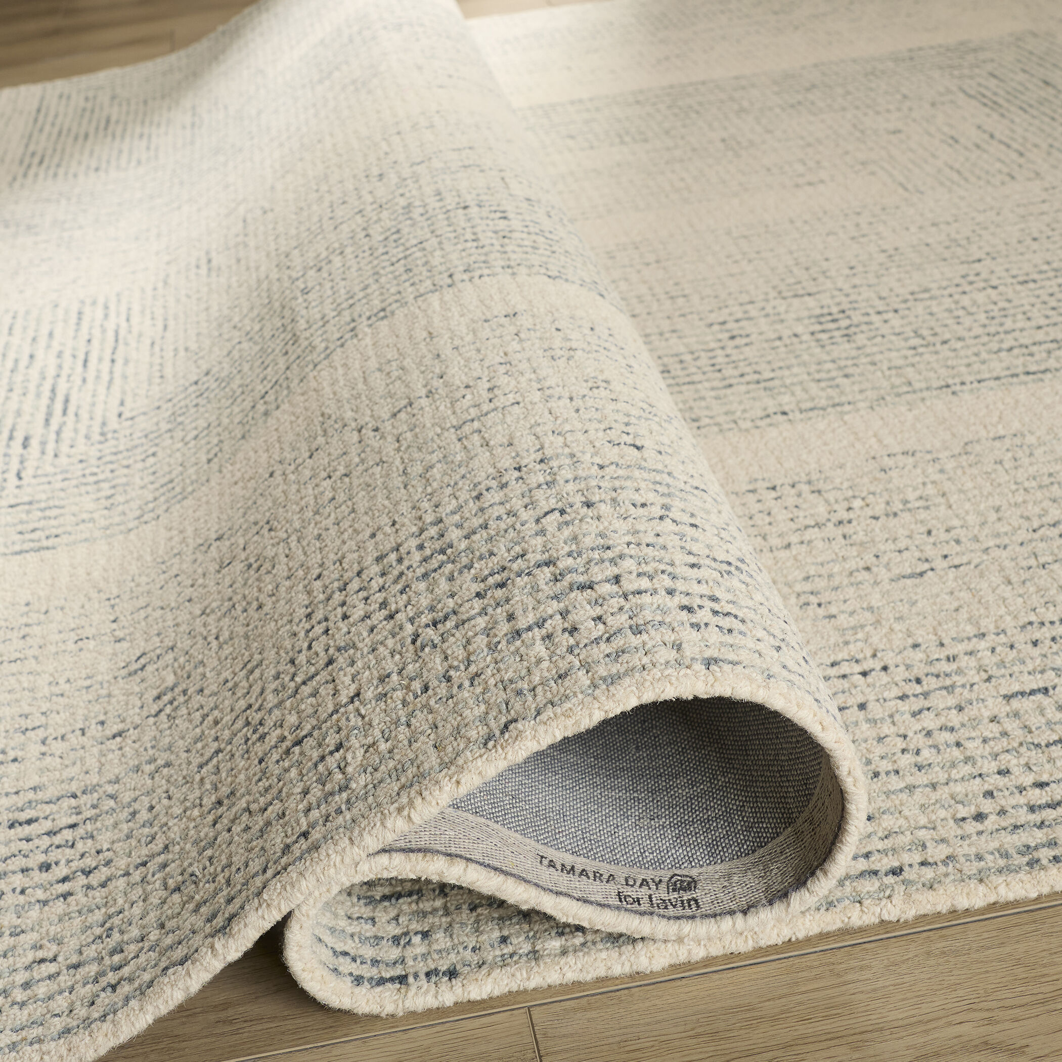 Laid Back Luxe Ivory and Blue Indoor Rug