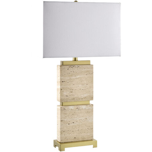 Ponta 30 inch 150 watt Electroplated and Burnished Accent Table Lamp Portable Light