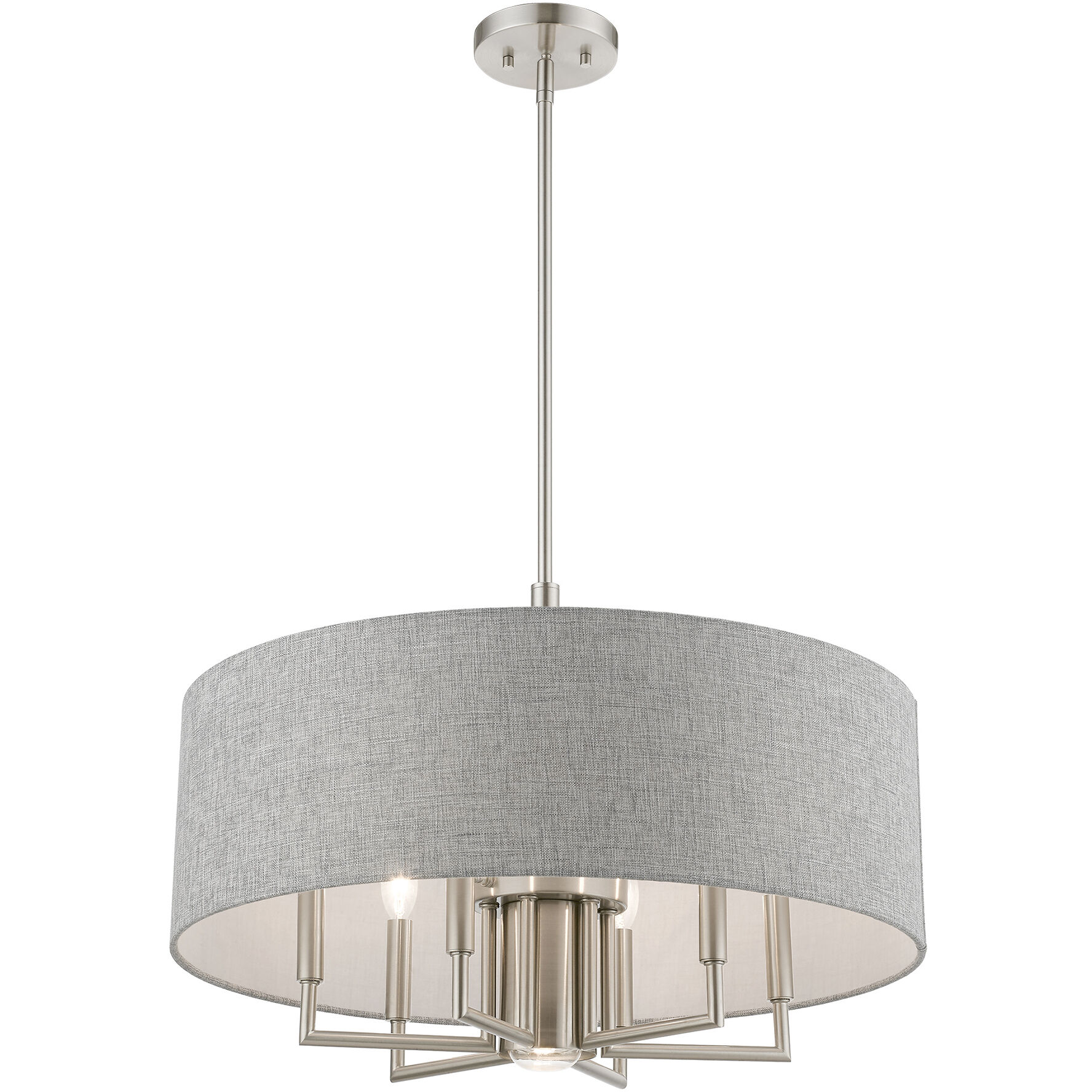 Dakota 7 Light 24 inch Brushed Nickel Pendant Chandelier Ceiling Light