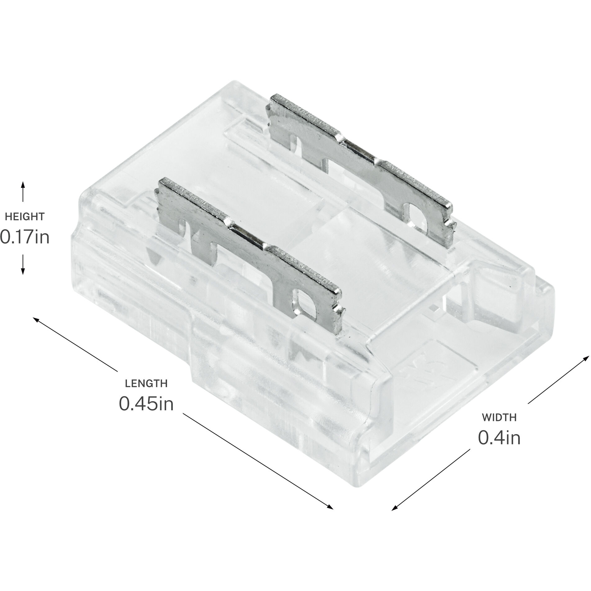 COB Dry Clear 0.45 inch Crimp Connectors, Tape to Wire