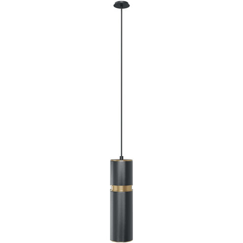 Cicada LED 3 inch Knurled Dark Grey with Brass Pendant Ceiling Light