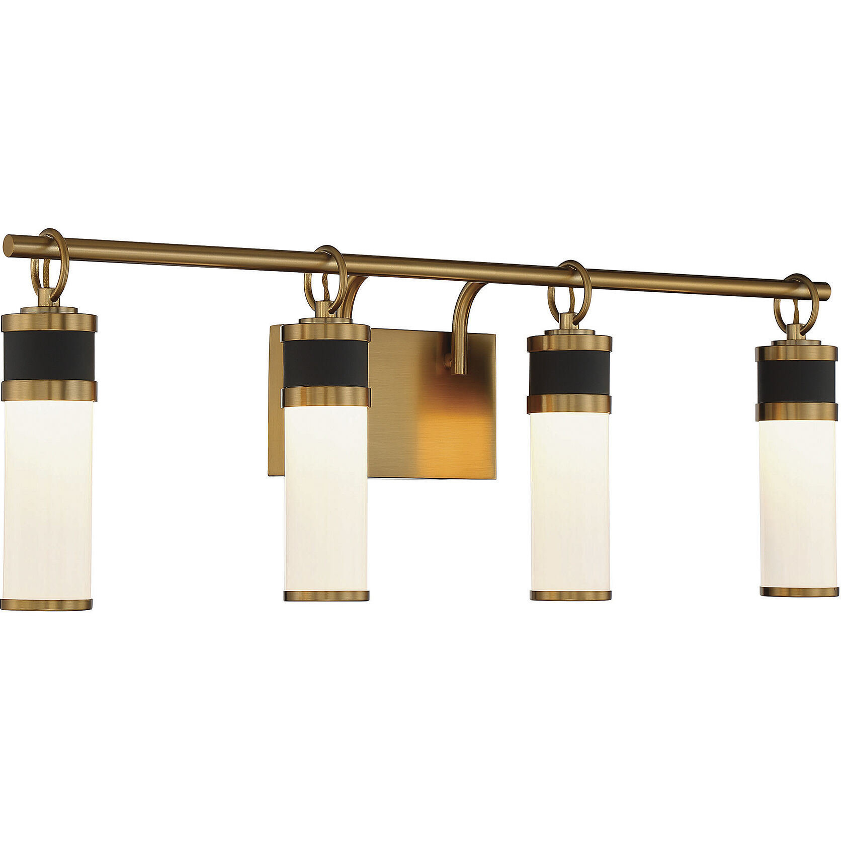 Abel LED 30 inch Black with Warm Brass Accents Bathroom Vanity Light Wall Light