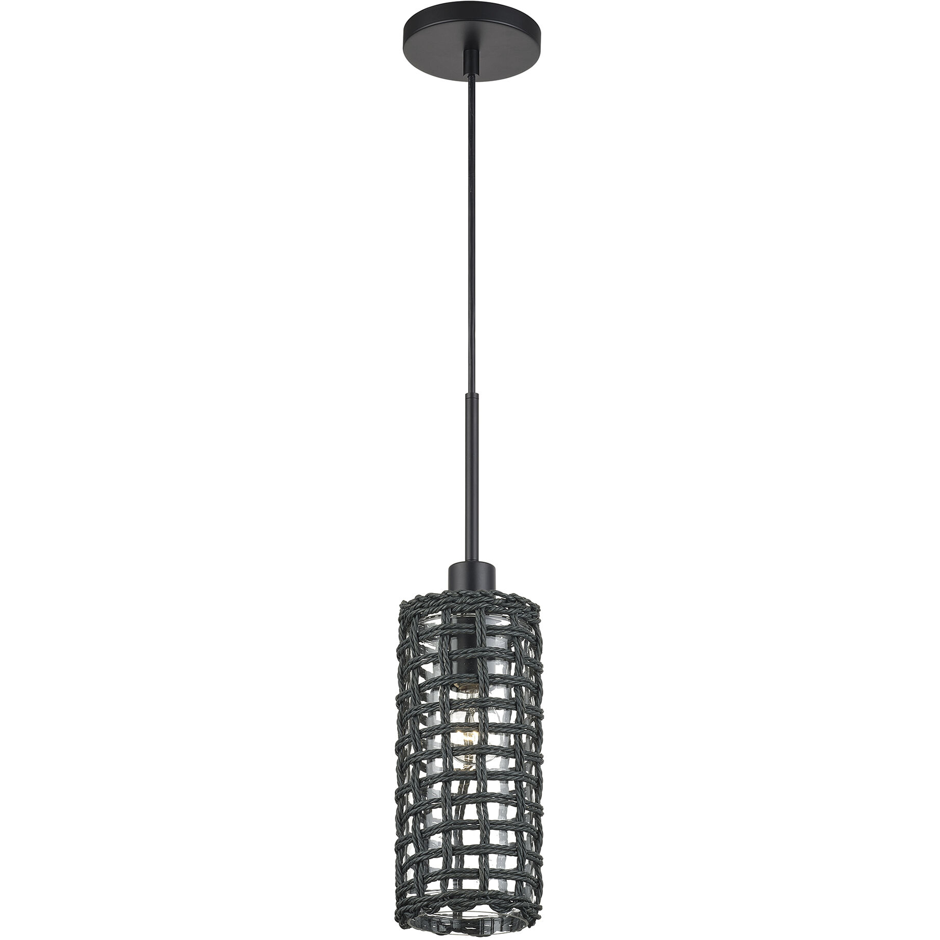 Twinewell 1 Light 5.13 inch Black Mini Pendant Ceiling Light