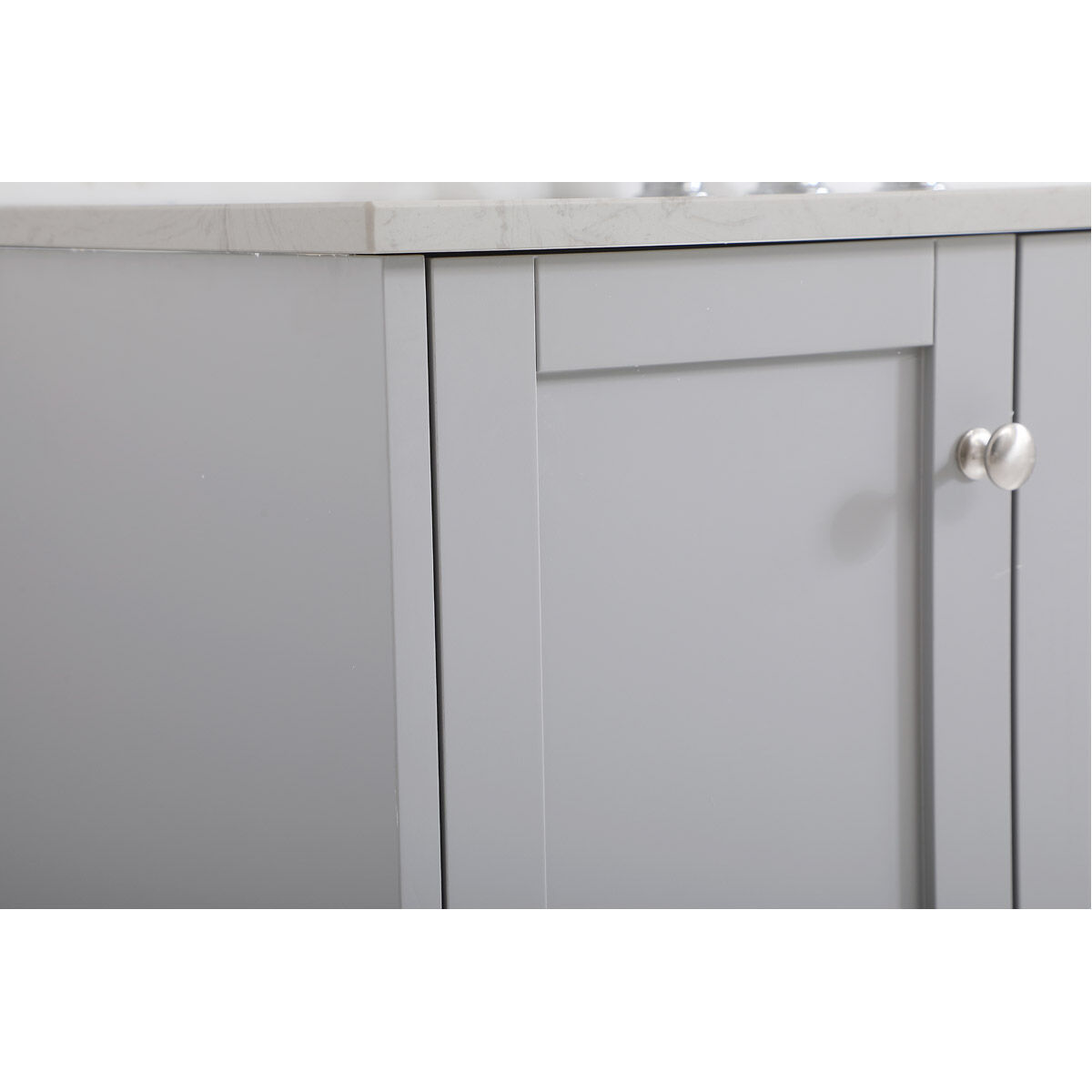 Sommerville 48 X 22 X 34 inch Grey and Brushed Nickel with Calacatta Quartz Vanity Sink Set