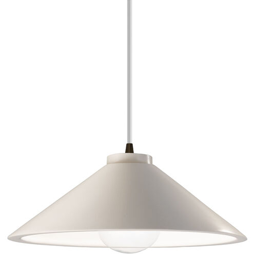 Radiance Collection 1 Light 11.75 inch Matte White with Dark Bronze Pendant Ceiling Light