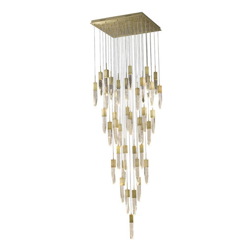 Aspen LED 36 inch Brushed Brass Flush Mount Pendant Ceiling Light