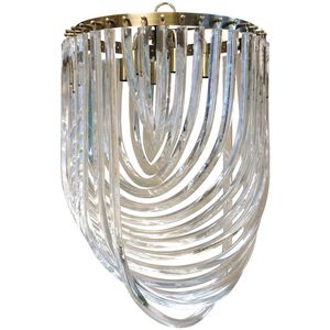 Ribbon 6 Light 20 inch Clear and Brass Chandelier Ceiling Light
