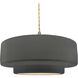 Radiance Collection - Tier Pendant Ceiling Light in Brushed Nickel, Dedicated LED, Beige Twist Cord, Gloss Gray, 16.25W x 6H, Form+Finish+Function