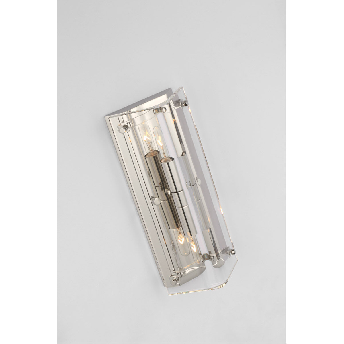 AERIN Clayton 2 Light 5.5 inch Crystal and Polished Nickel Wall Sconce Wall Light in Crystal with Polished Nickel