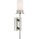 Ray Booth Beza LED 5.25 inch Polished Nickel Tail Sconce Wall Light in White Glass, Large