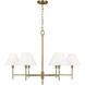 C&M by Chapman & Myers Ridgewood 6 Light 36 inch Burnished Brass Chandelier Ceiling Light