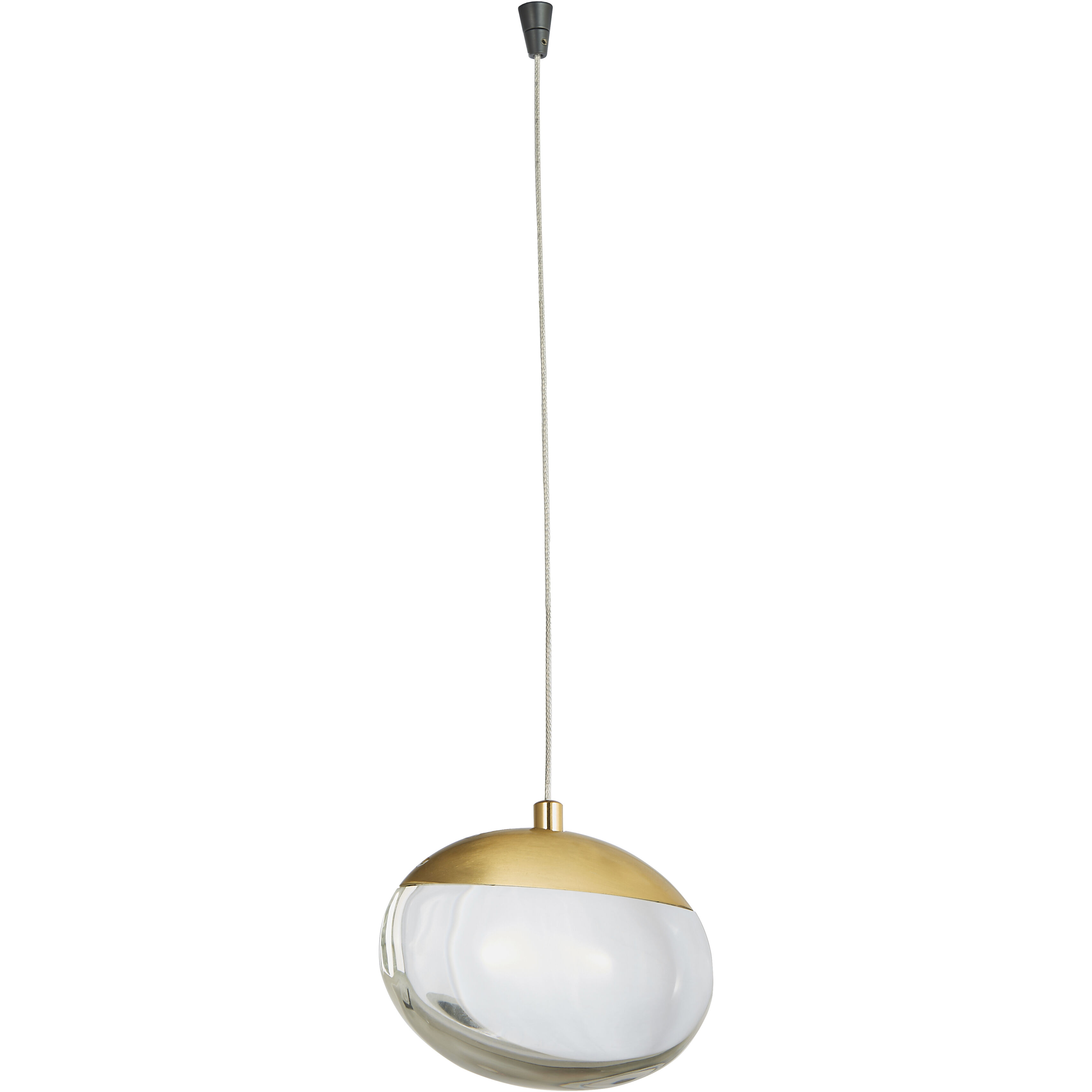 Athena LED 2.4 inch Matte Black and Brushed Brass Pendant Ceiling Light