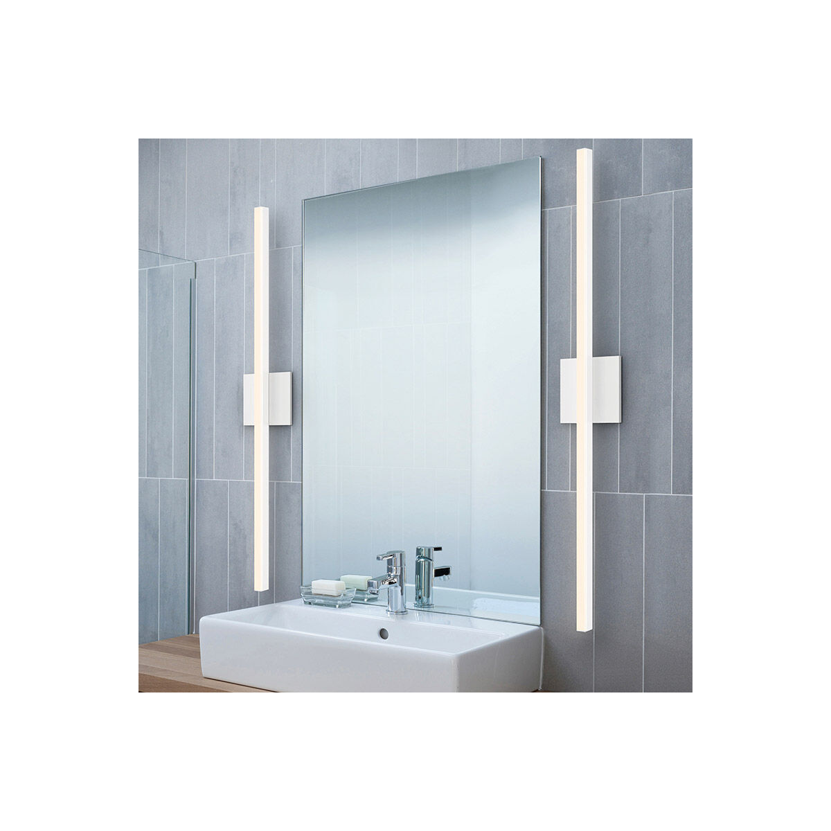 Stix LED 1 inch Satin White Vanity Light Wall Light