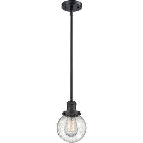 Franklin Restoration Beacon LED 6 inch Matte Black Mini Pendant Ceiling Light in Seedy, Franklin Restoration