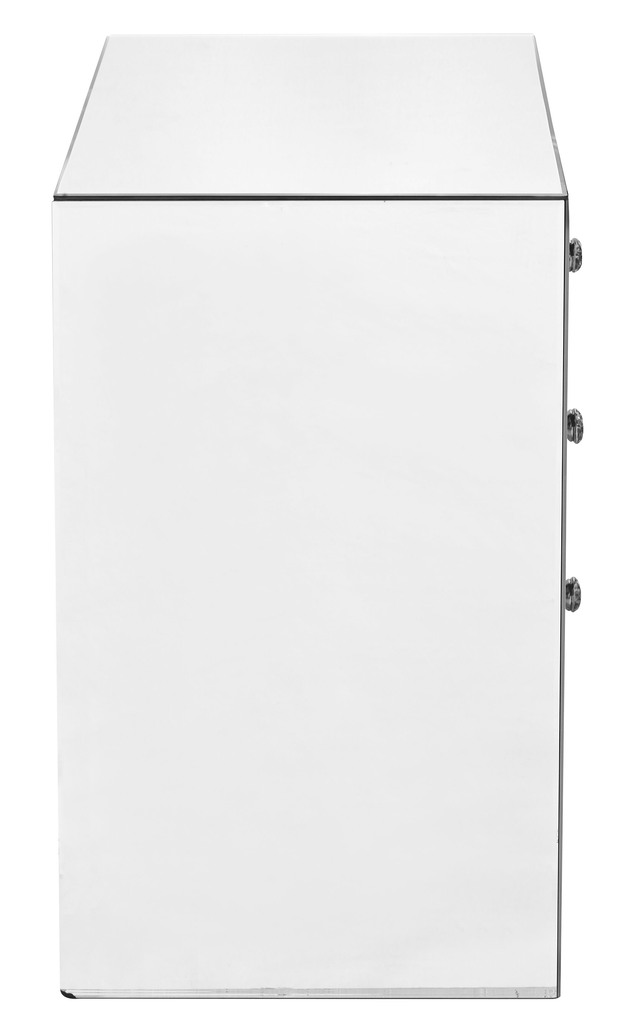 Modern 26 X 22 inch Clear Mirror and Crystal Bedside Table