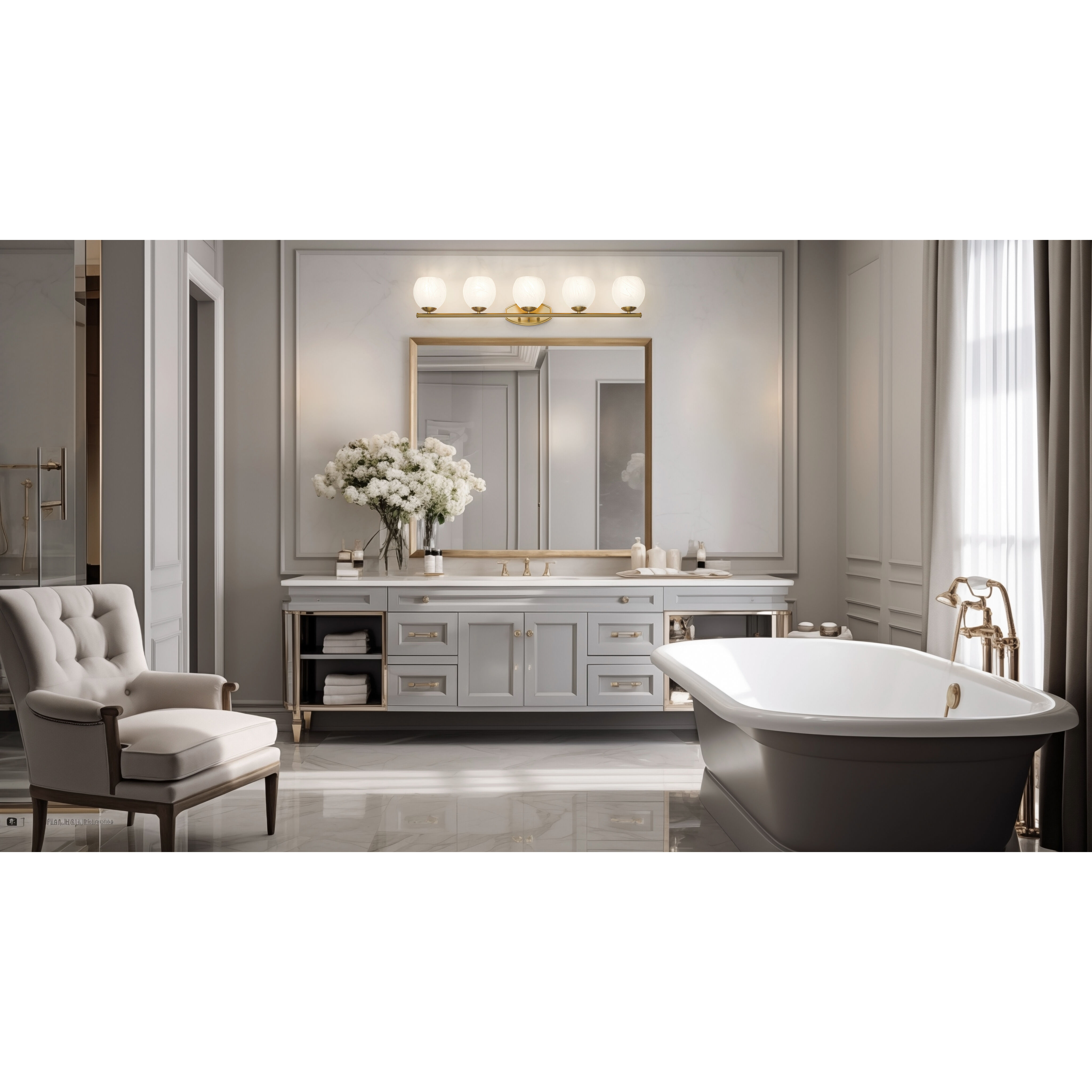 Colette Vanity Wall Light in Modern Gold