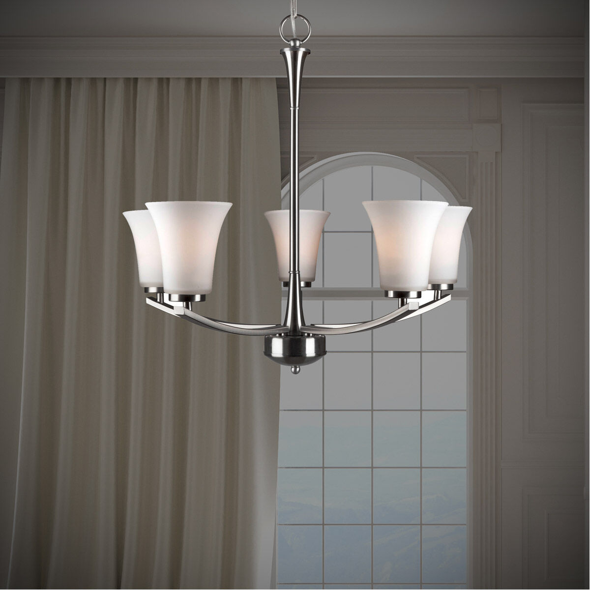 Aubrey 5 Light 23.75 inch Brushed Nickel Chandelier Ceiling Light