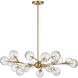 Drew & Jonathan Atticus 20 Light 32 inch Satin Brass Chandelier Ceiling Light in LED
