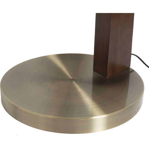 Taper 92 inch 14.00 watt Walnut and Weathered Brass Arc Floor Lamp Portable Light