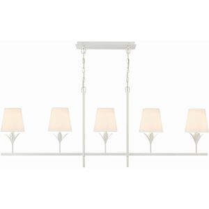 Broche 5 Light 53.5 inch Matte White Chandelier Ceiling Light