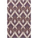 Voyages 66 X 42 inch Violet, Lilac, Khaki, Dark Purple Rug