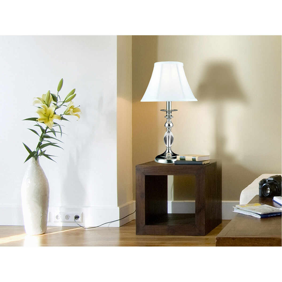 Evelyn 20 inch 60.00 watt Polished Nickel Table Lamp Portable Light