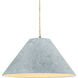 Radiance Collection - Avola Pendant Ceiling Light in Brushed Nickel, Dedicated LED, Beige Twist Cord, Concrete, 15W x 7.25H, Form+Finish+Function