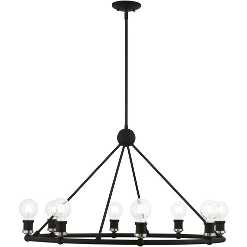 Lansdale 8 Light 34 inch Black with Brushed Nickel Accents Chandelier Ceiling Light