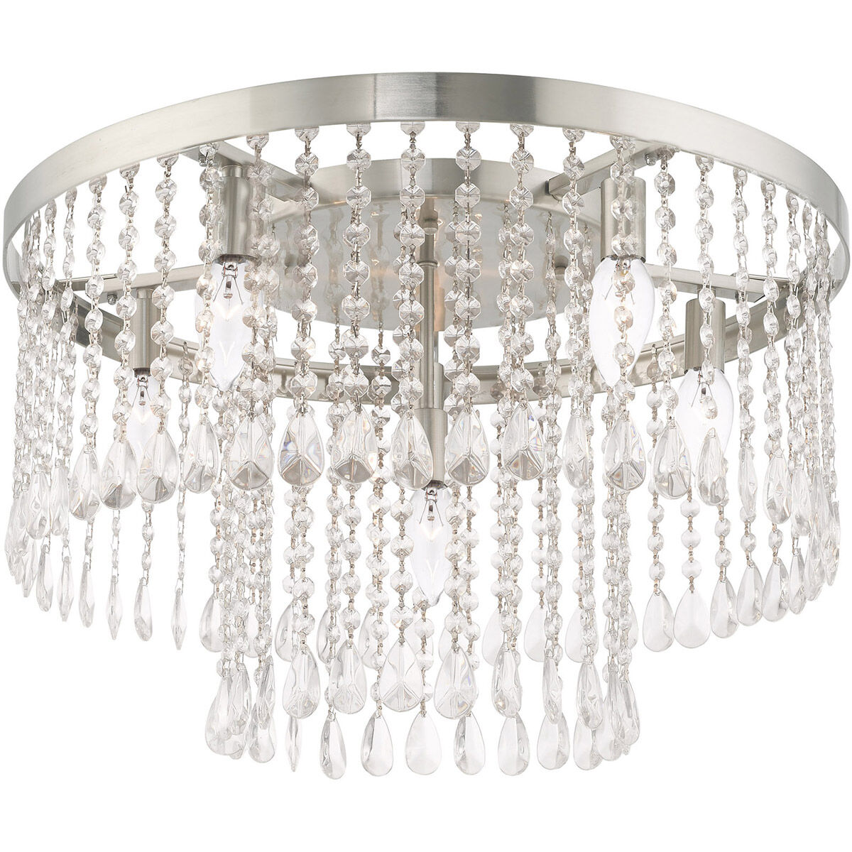 Elizabeth 6 Light 22 inch Brushed Nickel Flush Mount Ceiling Light