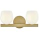 Mae 2 Light 15 inch Lacquered Brass Bath Light Wall Light