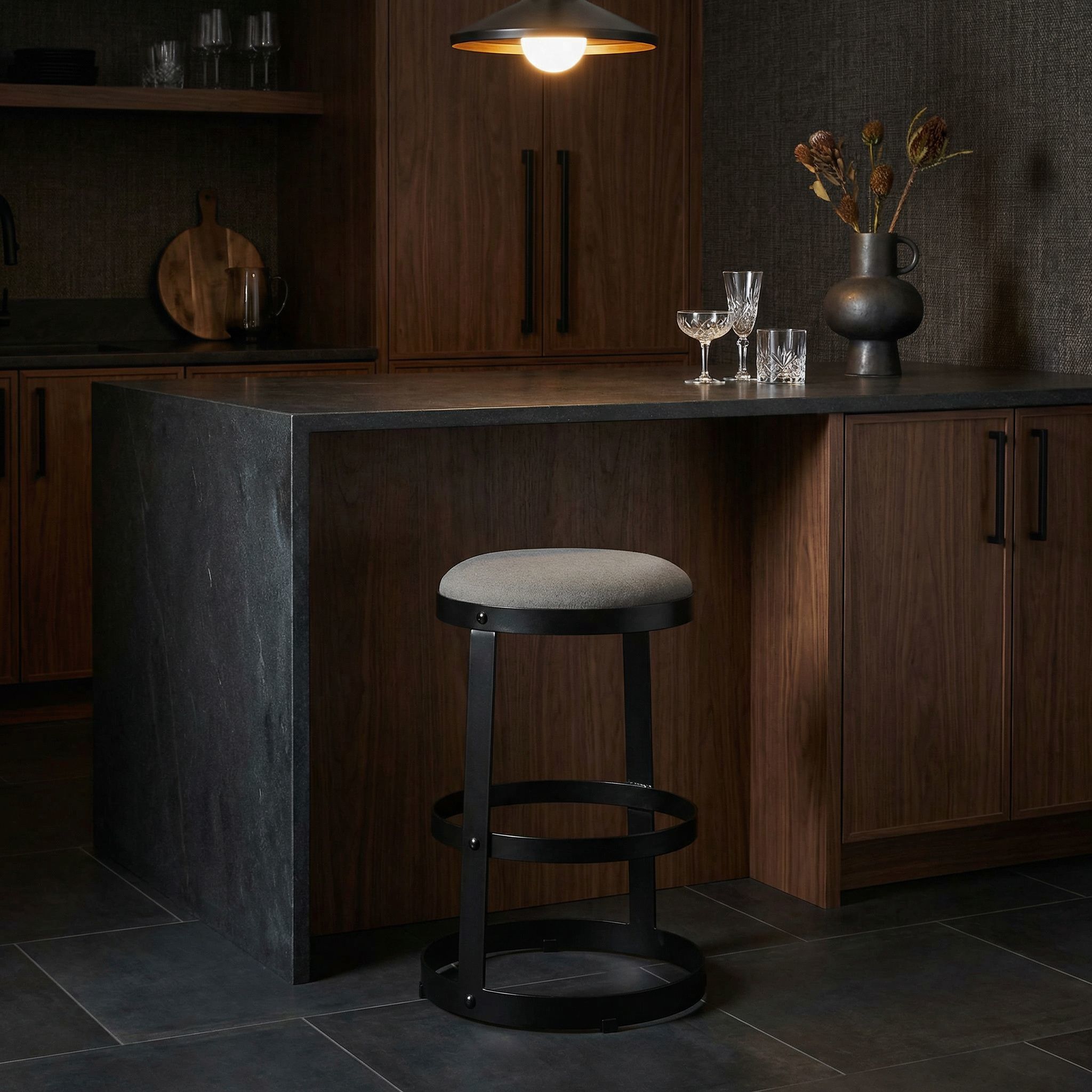 Dior 26 inch Matte Black Counter Stool