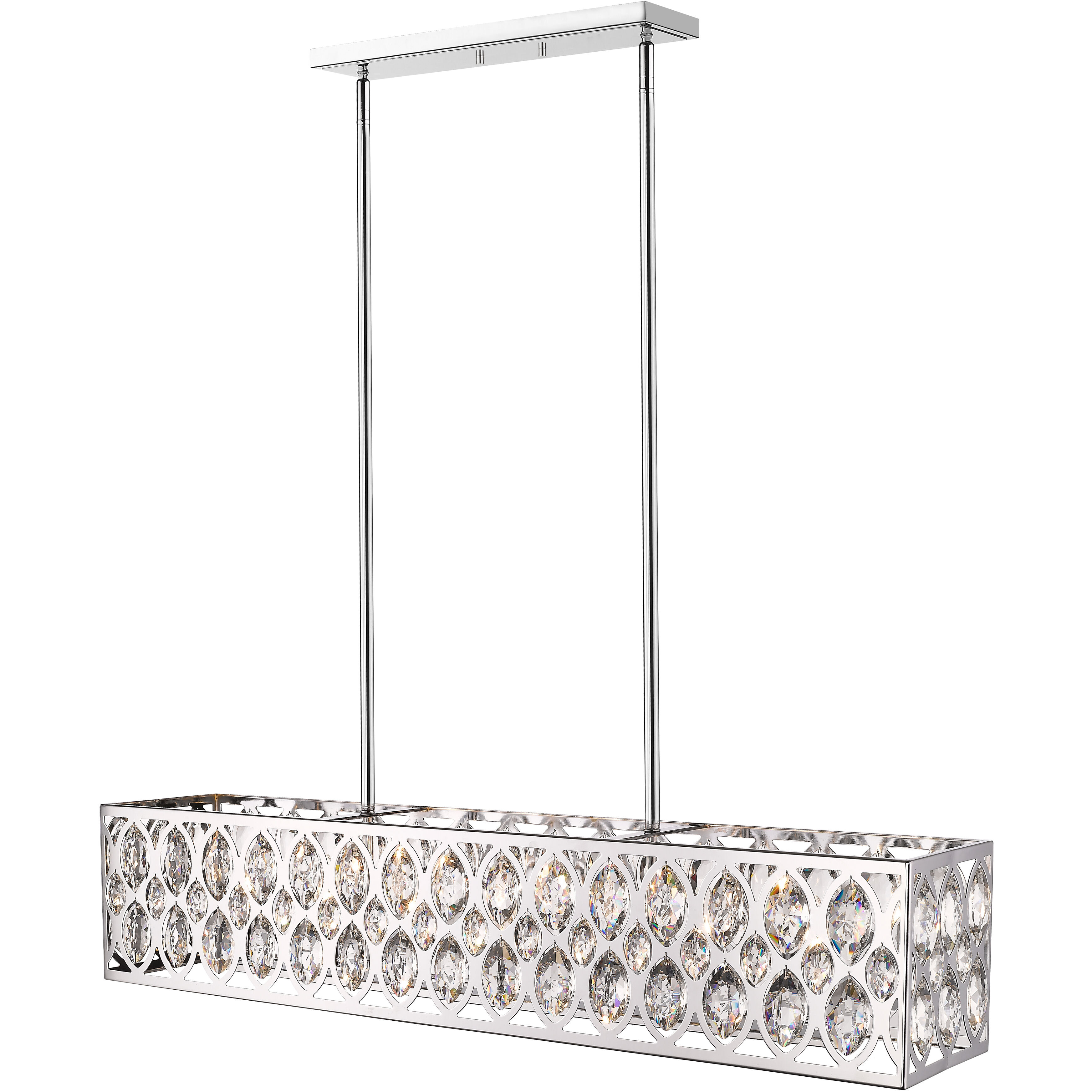 Dealey 7 Light 43.5 inch Chrome Linear Chandelier Ceiling Light