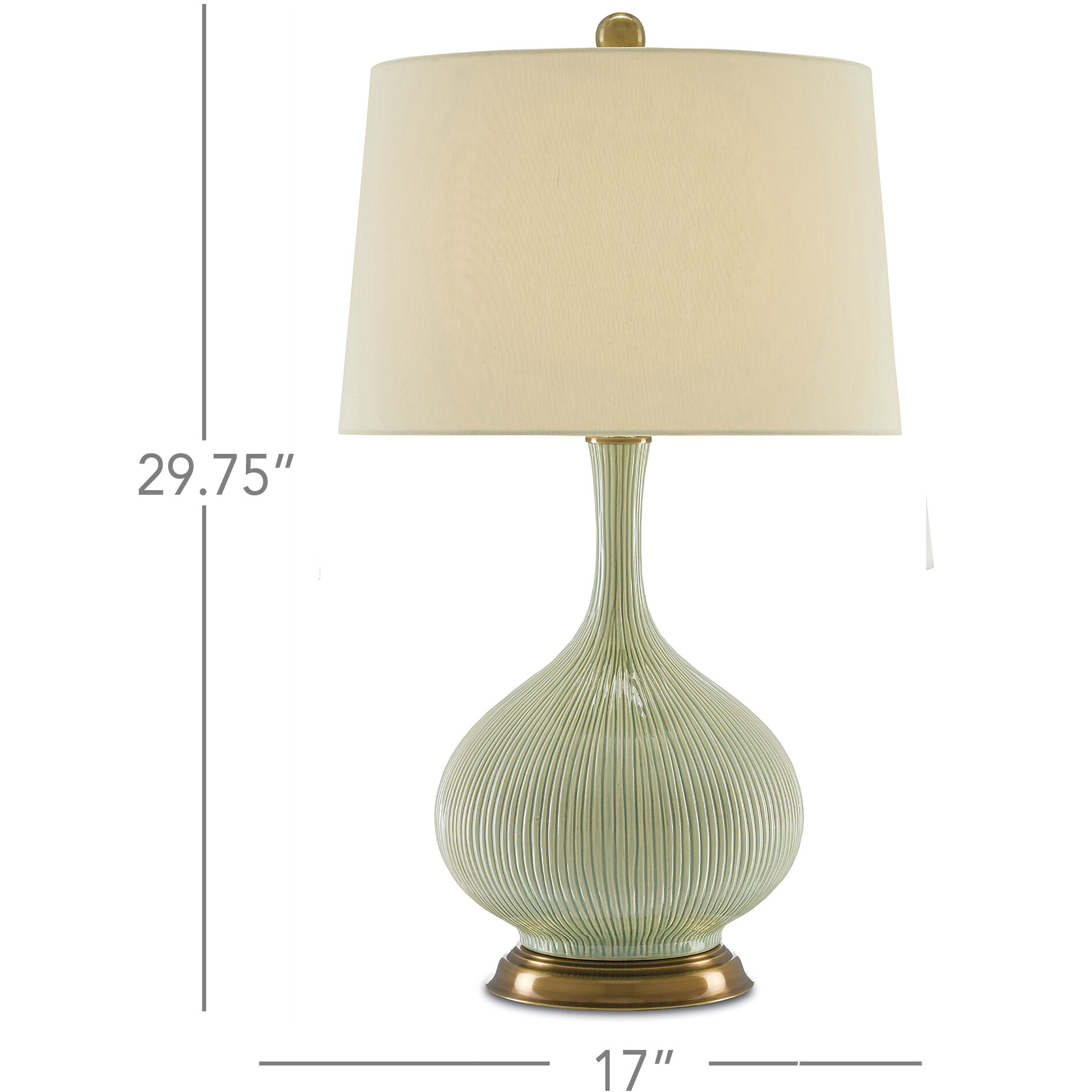 Cait 29.75 inch 150 watt Grass Green/Antique Brass Table Lamp Portable Light